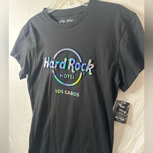 Hard Rock Hotel Los Cabos Holographic Logo Tee XL NWT Embossed Graphic
